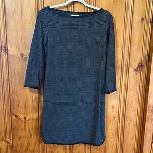 Max Studio Black Plaid 3/4 Sleeve Dress - Shift Dress - Size Medium